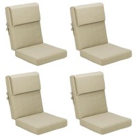 Aoodor Patio High Back Chair Cushion Olefin Fabric Slipcover Sponge Foam 46 X 21 X 4 Inch Set Of 4 Only Cushions