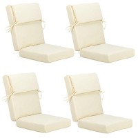 Aoodor Patio High Back Chair Cushion Olefin Fabric Slipcover Sponge Foam 46 X 21 X 4 Inch Set Of 4 Only Cushions