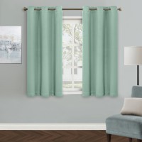 Mysky Home Light Green Blackout Curtains For Bedroom Grommet Room Darkening Curtain 54 Inch Long Curtains For Small Windows Th