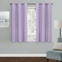 Mysky Home Light Purple Curtains For Girls Room Blackout Curtain For Bedroom Kitchen Windows Grommet Top Room Darkening Curtain