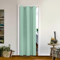 Mysky Home Aqua Door Curtains For Doorway Blackout Closet Curtain For Living Room Grommet Room Darkening Curtain For Bedroom The