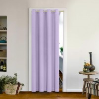 Mysky Home Light Purple Door Curtains For Doorway Lilac Closet Curtain For Living Room Grommet Room Darkening Curtain For Bedroo