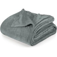 Utopia Bedding Cool Grey Fleece Blanket Queen Size Lightweight Fuzzy Soft Antistatic Microfiber Bed Blanket 90X90 Inch