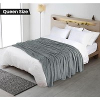 Utopia Bedding Cool Grey Fleece Blanket Queen Size Lightweight Fuzzy Soft Antistatic Microfiber Bed Blanket 90X90 Inch