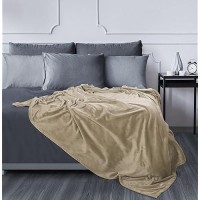 Utopia Bedding Camel Fleece Blanket King Size Lightweight Fuzzy Soft Antistatic Microfiber Bed Blanket 90X102 Inch