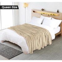 Utopia Bedding Camel Fleece Blanket Queen Size Lightweight Fuzzy Soft Antistatic Microfiber Bed Blanket 90X90 Inch