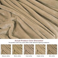 Utopia Bedding Camel Fleece Blanket Queen Size Lightweight Fuzzy Soft Antistatic Microfiber Bed Blanket 90X90 Inch