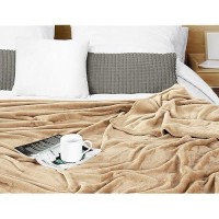 Utopia Bedding Camel Fleece Blanket Queen Size Lightweight Fuzzy Soft Antistatic Microfiber Bed Blanket 90X90 Inch