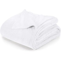 Utopia Bedding White Fleece Blanket Queen Size Lightweight Fuzzy Soft Antistatic Microfiber Bed Blanket 90X90 Inch