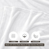 Utopia Bedding White Fleece Blanket Queen Size Lightweight Fuzzy Soft Antistatic Microfiber Bed Blanket 90X90 Inch