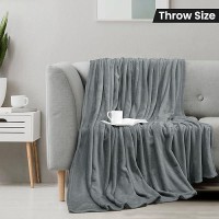 Utopia Bedding Cool Grey Fleece Blanket Throw Size Lightweight Fuzzy Soft Antistatic Microfiber Bed Blanket 60X50 Inch