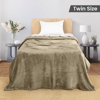 Utopia Bedding Camel Fleece Blanket Twin Size Lightweight Fuzzy Soft Antistatic Microfiber Bed Blanket 90X66 Inch