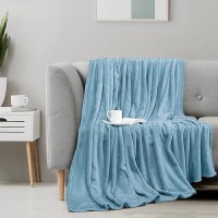 Utopia Bedding Washed Blue Fleece Blanket King Size Lightweight Fuzzy Soft Antistatic Microfiber Bed Blanket 90X102 Inch