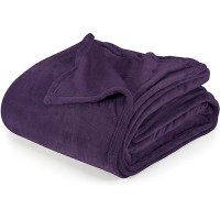 Utopia Bedding Purple Fleece Blanket Full Size Lightweight Fuzzy Soft Antistatic Microfiber Bed Blanket 90X84 Inch