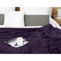 Utopia Bedding Purple Fleece Blanket Full Size Lightweight Fuzzy Soft Antistatic Microfiber Bed Blanket 90X84 Inch