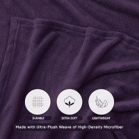 Utopia Bedding Purple Fleece Blanket Full Size Lightweight Fuzzy Soft Antistatic Microfiber Bed Blanket 90X84 Inch