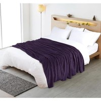 Utopia Bedding Purple Fleece Blanket Full Size Lightweight Fuzzy Soft Antistatic Microfiber Bed Blanket 90X84 Inch