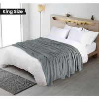 Utopia Bedding Cool Grey Fleece Blanket King Size Lightweight Fuzzy Soft Antistatic Microfiber Bed Blanket 90X102 Inch