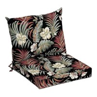 Arden Selections Outdoor Dining Chair Cushion  21 X 21  Water Repellent  Fade Resistant 21 X 21  Simone Black Tropical