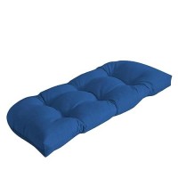 Arden Selections Outdoor Wicker Settee Cushion  41.5 X 18  Water Repellent  Fade Resistant 41.5 X 18  Cobalt Blue Texture