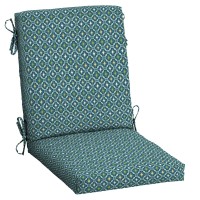 Arden Selections Outdoor Dining Chair Cushion 20 X 20, Peacock Blue Green Texture
