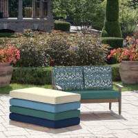 Arden Selections Reversible Outdoor Loveseat Cushion Set 46 X 26, Sapphire Aurora Blue Damask