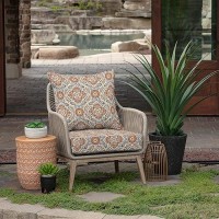 Arden Selections Outdoor Deep Seat Set  24 X 24  Rain-Proof  Fade Resistant  Deep Seat Bottom And Back Cushion 24 X 24  Global Vintage Medallion