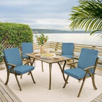 Arden Selections Outdoor Dining Chair Cushion 20 X 20  Rain-Proof  Fade Resistant 20 X 20  French Blue Texture