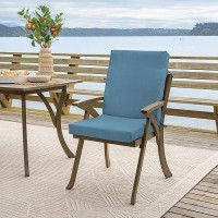 Arden Selections Outdoor Dining Chair Cushion 20 X 20  Rain-Proof  Fade Resistant 20 X 20  French Blue Texture