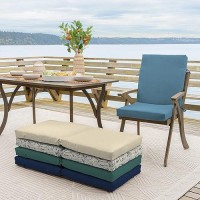 Arden Selections Outdoor Dining Chair Cushion 20 X 20  Rain-Proof  Fade Resistant 20 X 20  French Blue Texture