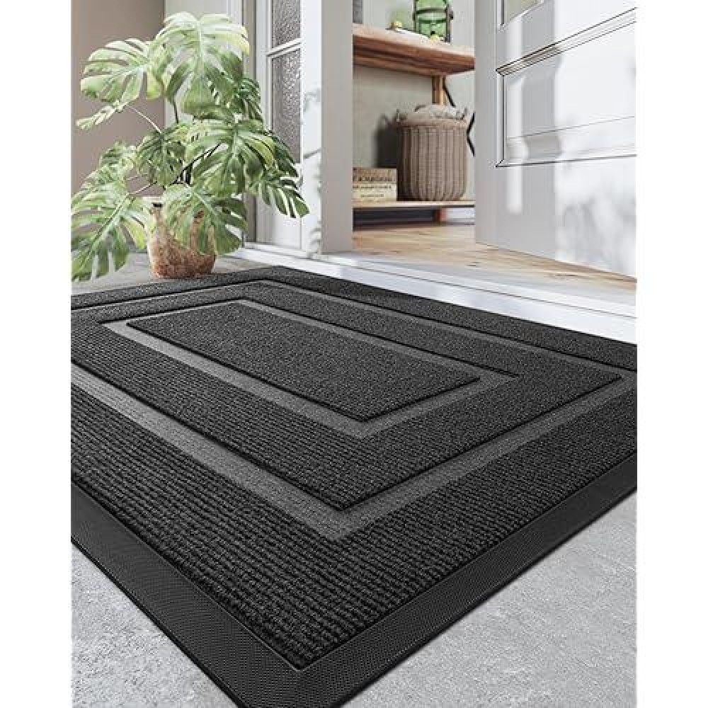 Dexi Door Mat Heavy Duty Outdoor Indoor Doormat Stain And Fade Resistant Non Slip Front Door Mats Patio Entryway Floor Mat 2