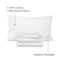 Martha Stewart 100% Cotton Queen Sheet Set - 4 Piece  Soft  Smooth  Durable  Easy Care  16