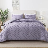 Litanika Purple Full Comforter Sets Lightweight Fluffy Bedding Comforter Sets For Bed 3 Pieces Down Alternative Comforter Bed