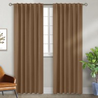 Bgment Rod Pocket And Back Tab Blackout Curtains For Bedroom Thermal Insulated Room Darkening Curtains For Living Room 2 Wind