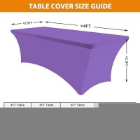 Eurmax Usa 4Ft Rectangular Fitted Spandex Tablecloths Wedding Patio Table Covers Event Stretchable Tablecloth (Plum)