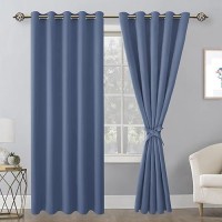 Hiasan Grommet Blackout Curtains For Bedroom 60 X 72 Inches Thermal Insulated Light Blocking Window Drapes For Living Room