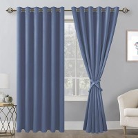 Hiasan Grommet Blackout Curtains For Bedroom 70 X 84 Inches Thermal Insulated Light Blocking Window Drapes For Living Room