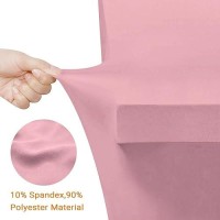 Eurmax 8Ft Rectangular Fitted Spandex Tablecloths Wedding Party Table Covers Event Stretchable Tablecloth (Hot Pink)