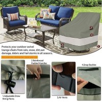 Aacabo Outdoor Swivel Lounge Chair Cover 2 Pack Waterproof 100% Outdoor Patio Chair Covers 30W X 34 D X 38.5 H Inches Outside Furniture Lounge Deep Seat Cover -Grayish Green