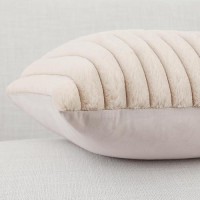 Pallene Faux Fur Plush Throw Pillow Covers 20X20 Set Of 2 Luxury Soft Fluffy Striped Decorative Pillow Covers For Sofa Couch