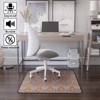 Vintage Office Chair Mat For Carpet And Hardwood Floor Bohemian Desk Chair Mat 36'' X 48'' Jacquard Woven Surface Heavy Duty Floor Mats For Office Home And Gaming Floors Chief