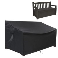 Guisong Outdoor Storage Bench Cover Protective Cover For Keter Bench Deck Box 70 Gallon Waterproof Cover For Patio Benchseati