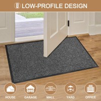 100Pointone Durable Front Door Mat Heavy Duty Indoor Outdoor Doormat 60 X 36 Low Profile Outdoor Mats For Home Entrance