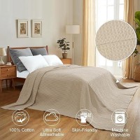 Phf 100 Cotton Waffle Weave Blanket Oversized King Size 120X 120 Washed Soft Lightweight Breathable Oversize Huge Blanket