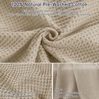 Phf 100 Cotton Waffle Weave Blanket Oversized King Size 120X 120 Washed Soft Lightweight Breathable Oversize Huge Blanket