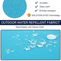 Nettypro Patio Cushion Covers Replacement Set 4 Water Repellent Uv Resistant Outdoor Chair Seat Cushion Slipcover With Zipper And Tie  20 X 18 X 4 Inch  Peacock Blue