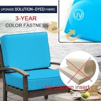 Nettypro Patio Cushion Covers Replacement Set 4 Water Repellent Uv Resistant Outdoor Chair Seat Cushion Slipcover With Zipper And Tie  20 X 18 X 4 Inch  Peacock Blue