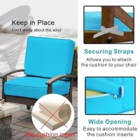 Nettypro Patio Cushion Covers Replacement Set 4 Water Repellent Uv Resistant Outdoor Chair Seat Cushion Slipcover With Zipper And Tie  20 X 18 X 4 Inch  Peacock Blue