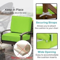 Nettypro Outdoor Cushion Covers Replacement Set 4 Water Repellent Uv Resistant Patio Chair Seat Cushion Slipcover With Zipper And Tie  24 X 22 X 4 Inch  Green