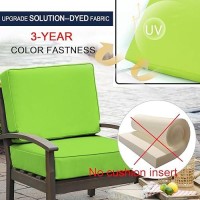 Nettypro Outdoor Cushion Covers Replacement Set 4 Water Repellent Uv Resistant Patio Chair Seat Cushion Slipcover With Zipper And Tie  22 X 20 X 4 Inch  Green